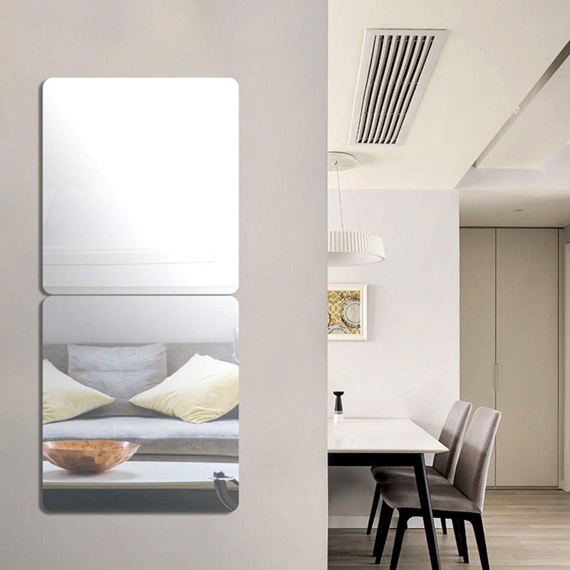 iCAGY Acrylic Mirror Sheet Self Adhesive Wall Mounted Home DÃ©cor Non Glass Sticky Mirror Tile Thickness 0.08in (2mm) Square 14x14 inch - Image 5